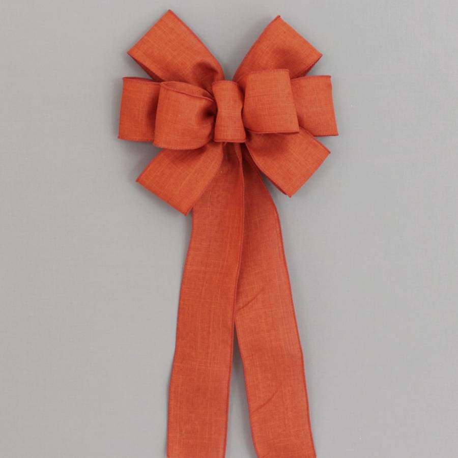 Wired Rust Ribbon, Terracotta Ribbon, Burnt Orange Wired Ribbon for Wreaths  and Bows BY THE ROLL 2.5 x 50 Yards
