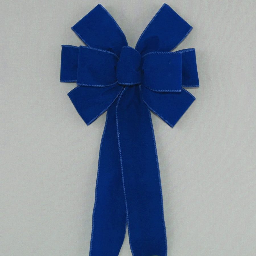 Navy Blue Velvet Wire Edge Christmas Bow