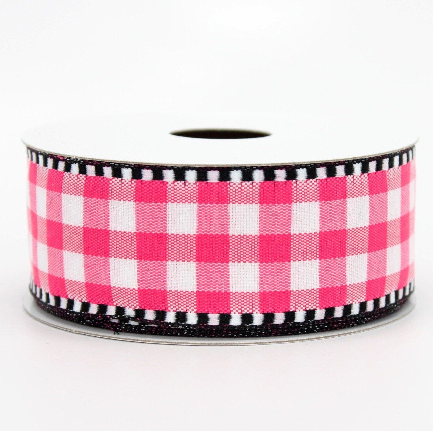Pale Pink & White Traditional Gingham Ribbon, 15mm 9/16in Wide sold per  Metre 