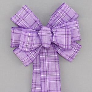 Natural Hot Pink Green Cornelia Plaid Wreath Bow 