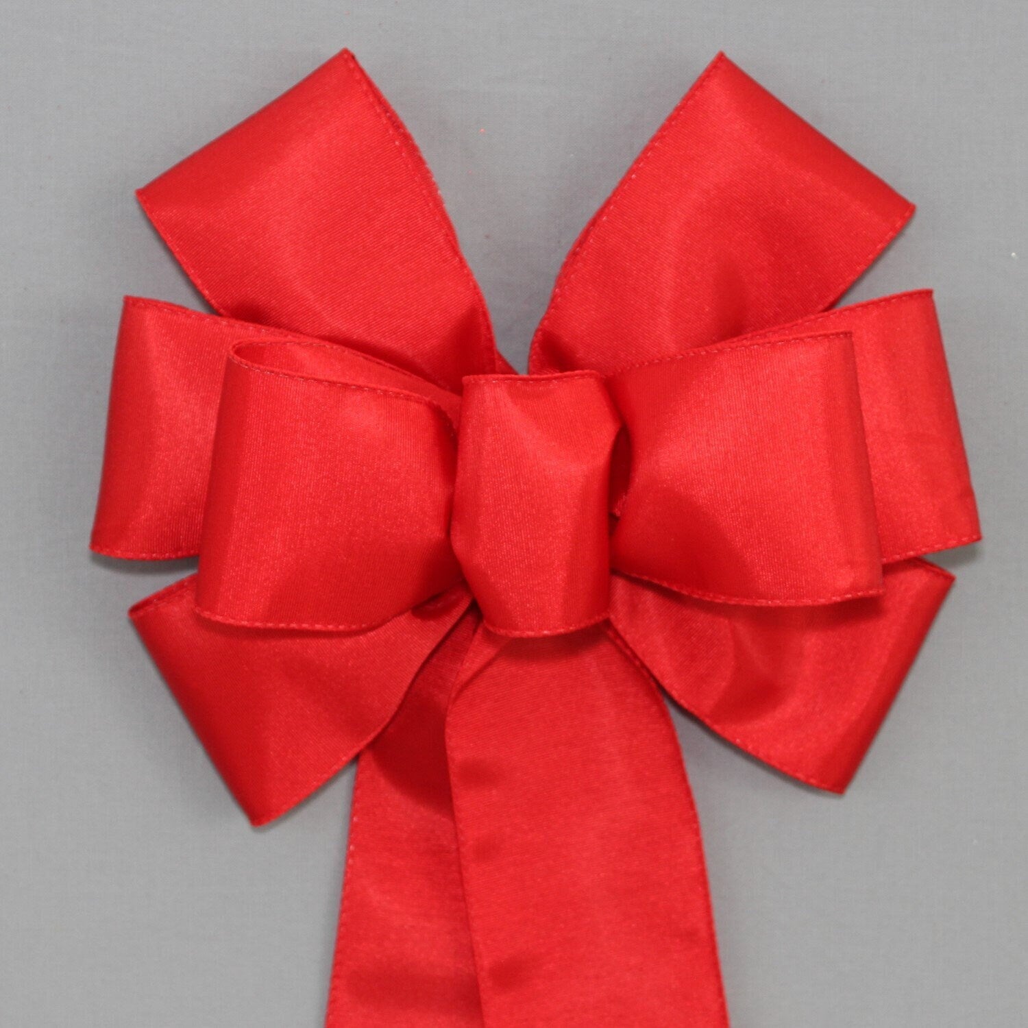 Red Ribbed Satin Wired Edge Christmas Bow - Package Perfect Bows