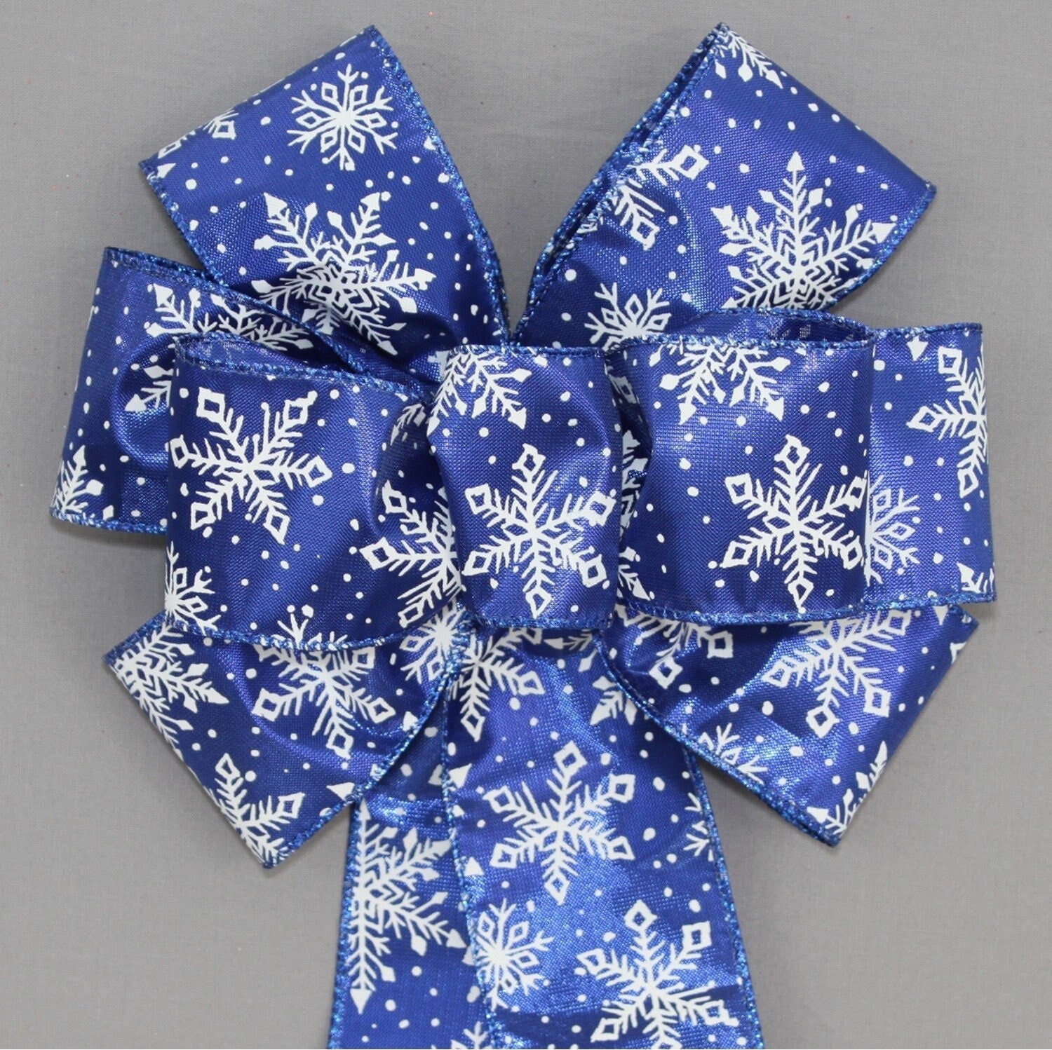 Christmas Ribbon, Snowflake Ribbon, 2.5 Width Christmas Ribbon, Royal Blue  Velvet Ribbon, Blue Velvet White Snowflake Ribbon